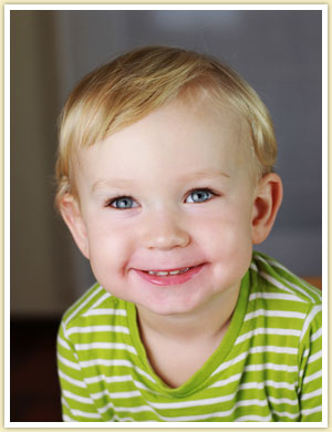 a kid smiling