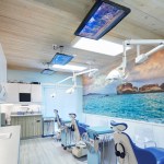 a view of the dental suite with 3 operating chairs
